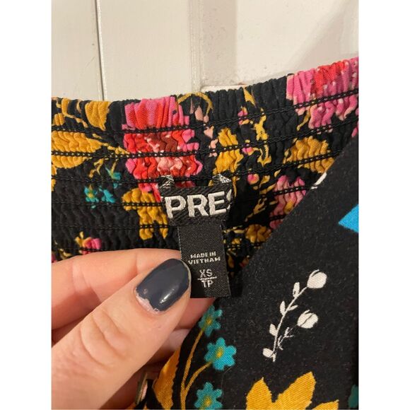 Express black floral tank midi dress size xs - Picture 5 of 11